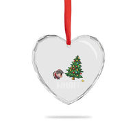 Funny Moo Deng Christmas Heart Crystal Glass Ornament What Santa Cute Hippo Zoo Meme Baby Pygmy Xmas Tree - Wonder Print Shop