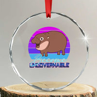 Funny Moo Deng Crystal Glass Ornament Baby Hippo Become Ungovernable TS10