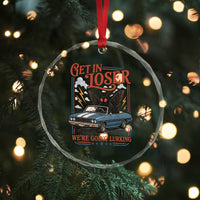 Funny Mothman Crystal Glass Ornament Get In Loser We Are Going Lurking Cryptid Lover