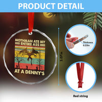 Funny Mothman Eat My Entire Ass Crystal Glass Ornament Vintage Cryptid Funny Mothman Meme - Wonder Print Shop