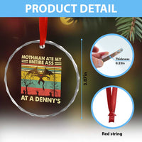 Funny Mothman Eat My Entire Ass Crystal Glass Ornament Vintage Cryptid Funny Mothman Meme TS10