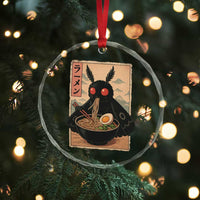 Funny Mothman Ramen Crystal Glass Ornament Japanese Kawaii Noodles Cryptid Retro Manga Anime TS10