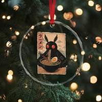 Funny Mothman Ramen Crystal Glass Ornament Japanese Kawaii Noodles Cryptid Retro Manga Anime TS10