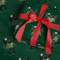 Funny Mothman St Patricks Day Wrapping Paper Roll Gift For Cryptid Lovers