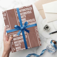Funny Motorcycle Lovers Wrapping Paper Roll Things I Want Vintage Garage Graphic Bikers Club