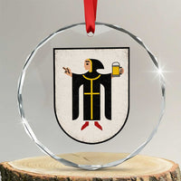 Funny Munich Oktoberfest Munchen Coat of Arms Crystal Glass Ornament Münchner Kindl Beer Drinking