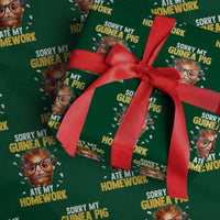 Funny My Guinea Pig Ate My Homework Wrapping Paper Roll Gift For Rodent Lovers - Wonder Print Shop