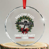 Funny Nakatomi Plaza Crystal Glass Ornament Xmas Party 1988 Xmas Bullet Gun Wreath TS11