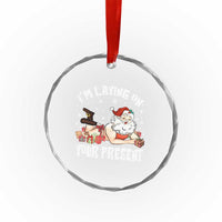 Funny Naughty Christmas Santa Crystal Glass Ornament I'm Laying On Your Present TS11