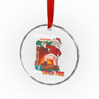 Funny Naughty Santa Crystal Glass Ornament Chestnuts Roasting On An Open Fire Dirty Food Pun Xmas Joke TS02