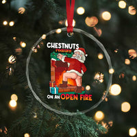 Funny Naughty Santa Crystal Glass Ornament Chestnuts Roasting On An Open Fire Dirty Food Pun Xmas Joke TS02