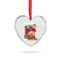 Funny Naughty Santa Heart Crystal Glass Ornament Chestnuts Roasting On An Open Fire Dirty Food Pun Xmas Joke - Wonder Print Shop