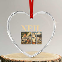 Funny Neil The Seal Heart Crystal Glass Ornament Viral Ocean Animal Meme Graphic