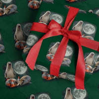 Funny Neil The Seal Howling at Moon 90s Retro Wrapping Paper Roll