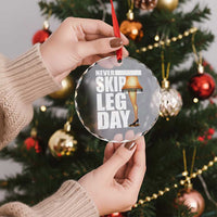 Funny Never Skip Leg Day Christmas Movie Crystal Glass Ornament Italian Leg Lamp TS11