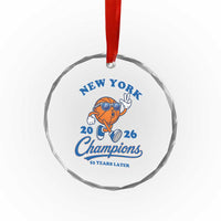 Funny New York 2026 Hoops Fan Graphic Crystal Glass Ornament Vintage 26 Champions Pride 53 Years Later