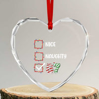 Funny Nice Naughty 67 Heart Crystal Glass Ornament Christmas Six Seven Meme Brainrot - Wonder Print Shop