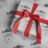 Funny Nihilist Penguin Hiking Wrapping Paper Roll No Plan Just Forward