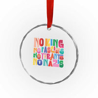 Funny No King No Fascists No Tyrants No Nazis Crystal Glass Ornament Colorful Geometric - Wonder Print Shop