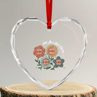 Funny No King No Fascists No Tyrants No Nazis Heart Crystal Glass Ornament We Are Not Okay Vintage Flower - Wonder Print Shop