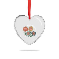 Funny No King No Fascists No Tyrants No Nazis Heart Crystal Glass Ornament We Are Not Okay Vintage Flower - Wonder Print Shop