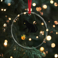 Funny No Kings Black Cat Crystal Glass Ornament Rebellious Cat Lover Gift