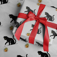 Funny No Kings Black Cat Wrapping Paper Roll Rebellious Cat Lover Gift