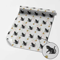 Funny No Kings Black Cat Wrapping Paper Roll Rebellious Cat Lover Gift