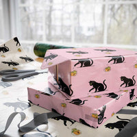 Funny No Kings Black Cat Wrapping Paper Roll Rebellious Cat Lover Gift