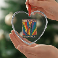 Funny No Kings In America LGBT Heart Crystal Glass Ornament Retro Statue Of Liberty - Wonder Print Shop