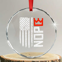 Funny Nope No Kings Vintage American Flag Crystal Glass Ornament - Wonder Print Shop