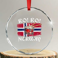 Funny Norway Drummer Ro Ro Crystal Glass Ornament Patriotic Norge Norwegian Flag Rowing Support