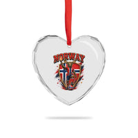 Funny Norway Norwegian Moose Heart Crystal Glass Ornament Soccer Fan Game Day Gift
