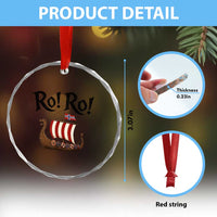 Funny Norwegian Viking Longship Ro Ro Crystal Glass Ornament Retro Norge Norway Flag Football Fans