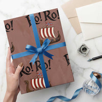 Funny Norwegian Viking Longship Ro Ro Wrapping Paper Roll Retro Norge Norway Flag Football Fans