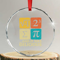 Funny Number Pi Crystal Glass Ornament I Ate Some Pie and It Was Delicious Funny PI Day Math Pun TS02