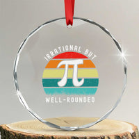 Funny Number Pi Crystal Glass Ornament Retro Irrational But Well Rounded Pi Day Celebration Math TS02