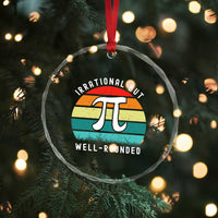 Funny Number Pi Crystal Glass Ornament Retro Irrational But Well Rounded Pi Day Celebration Math - Wonder Print Shop