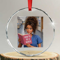 Funny Nursing Student Doll Face Meme Crystal Glass Ornament Future Nurse Gift
