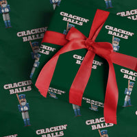 Funny Nutcracker Baseball Wrapping Paper Roll Crackin' Balls Baseball Players - Wonder Print Shop