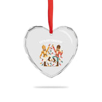 Funny Nutcracker Christmas Heart Crystal Glass Ornament Let Us Get Crackin - Wonder Print Shop