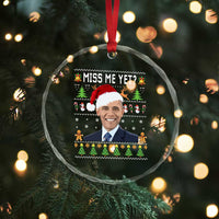 Funny Obama Ugly Xmas Crystal Glass Ornament Miss Me Yet Pajamas Ugly - Wonder Print Shop