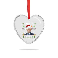 Funny Obama Ugly Xmas Heart Crystal Glass Ornament Miss Me Yet Pajamas Ugly - Wonder Print Shop