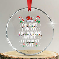 Funny Oh Shit I Picked The Wrong White Elephant Gift Crystal Glass Ornament Christmas Gift Exchange Santa Hat TS11