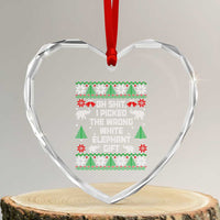 Funny Oh Shit I Picked The Wrong White Elephant Gift Heart Crystal Glass Ornament Christmas Gift Exchange - Wonder Print Shop