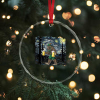 Funny Oktoberfest Bigfoot Crystal Glass Ornament Starry Night German Sasquatch Beer Lederhose TS10