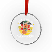 Funny Oktoberfest Crystal Glass Ornament Just Here for Schitzengiggles German Flag TS10