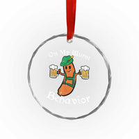 Funny Oktoberfest Crystal Glass Ornament On My Wurst Behavior German Sausage TS02