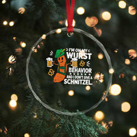 Funny Oktoberfest Crystal Glass Ornament On My Wurst Behavior Sarcastic German TS10