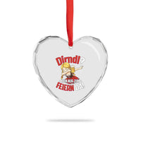 Funny Oktoberfest Dab Girl Heart Crystal Glass Ornament Dirndl I Bin Nur Zum Feiern Da Party - Wonder Print Shop